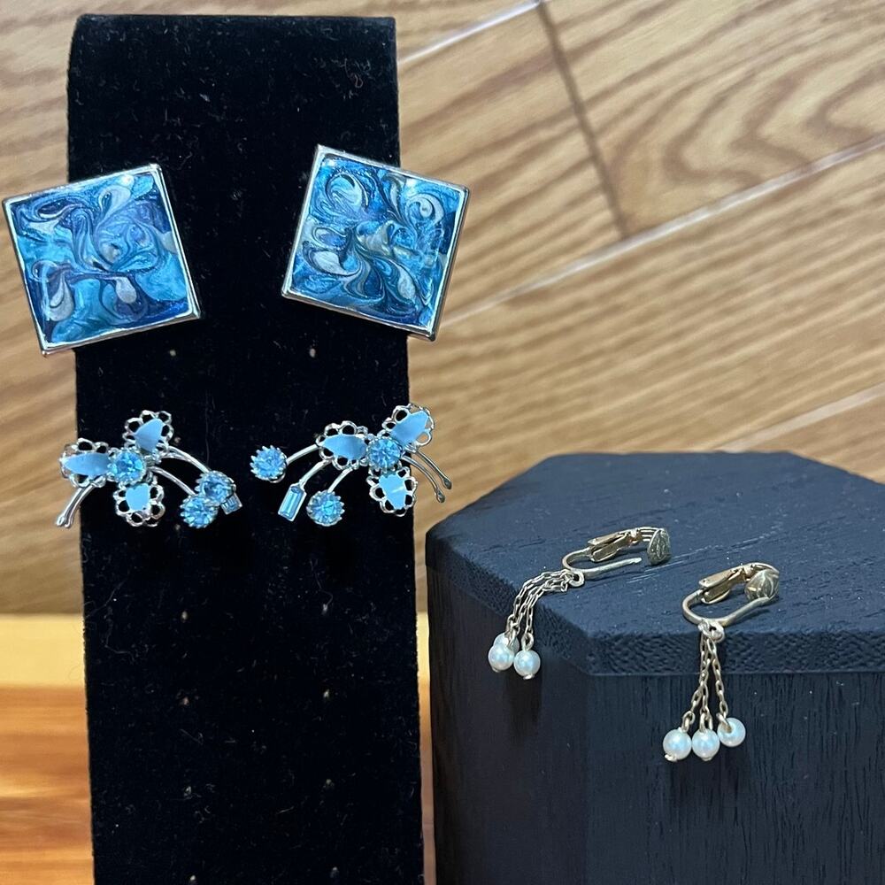 Vintage Lot‎ Clip & Screw On Earrings Stud Dangle Classic 80's 90's Jewelry